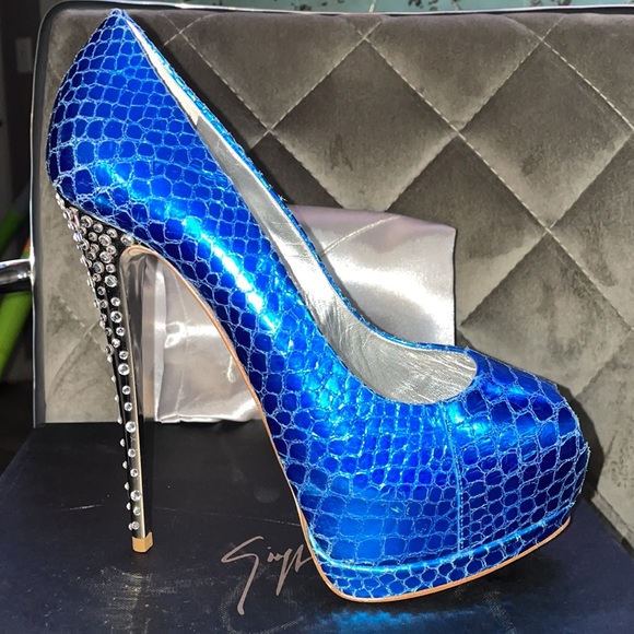 Giuseppe Zanotti Sharon 105 Turquoise / Royal Blue - Picture 10 of 12